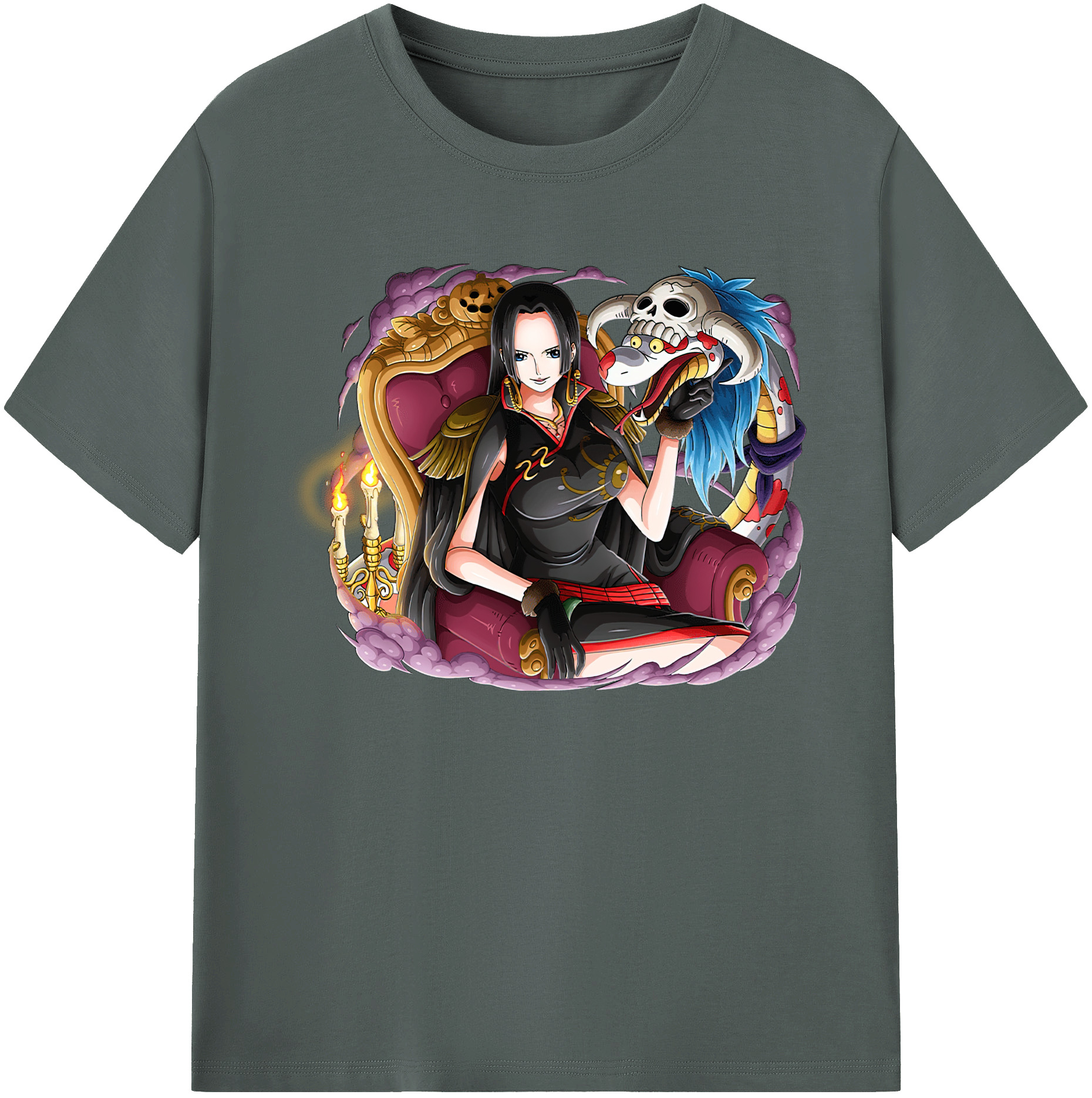 ワンピース ボア・ハンコック ONE PIECE Boa·Hancock 綿100％ メンズ半袖Tシャツ｜肌触りやわらか＆通気性